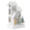 Melrose LED Lighted Flocked Wooden House Christmas Decoration - 14.5" - White